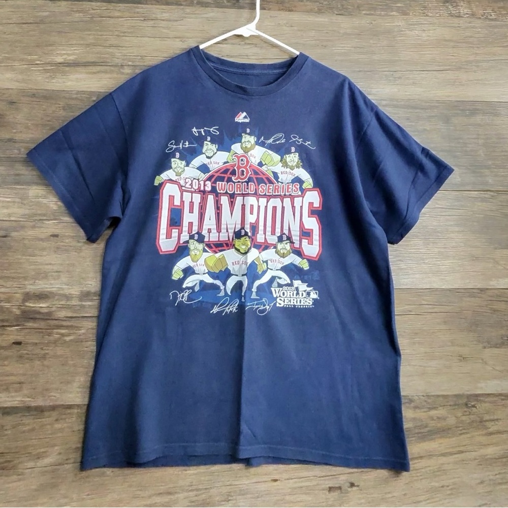 Majestic Navy 2013 Red Sox World Series Champions Tee